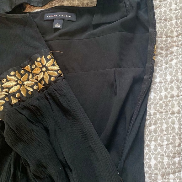 Banana Republic Black & Gold Embossed Waist Dress - Picture 6 of 6